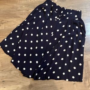 Vtg 80’s Long Pleated Shorts Navy W/Cream Polka Dots Nancy Crystal Sz 12
